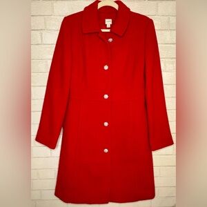 J Crew Lady Day Coat With Jeweled Buttons